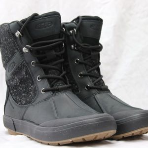 Keen Waterproof Leather Lace-up Boots-Black